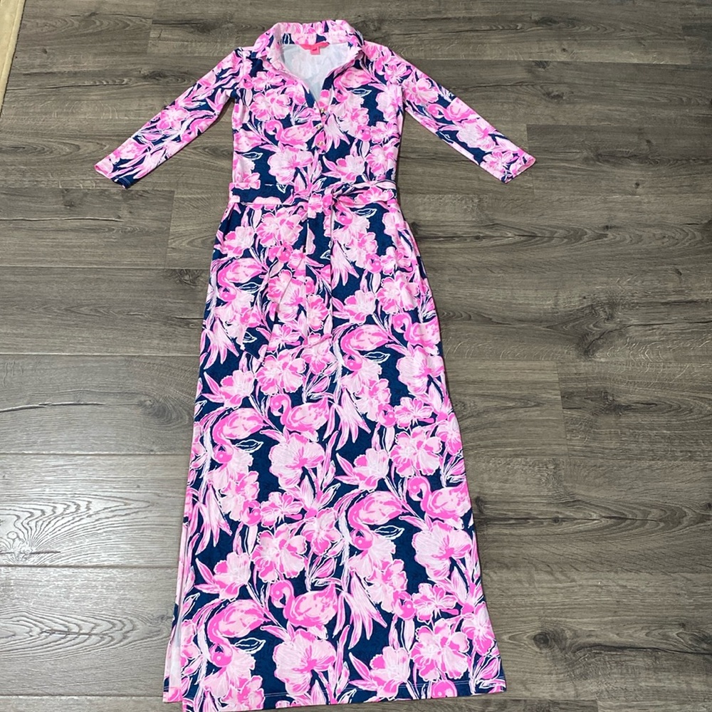 Lilly Pulitzer Flamingo maxi dress, Sz XXS
